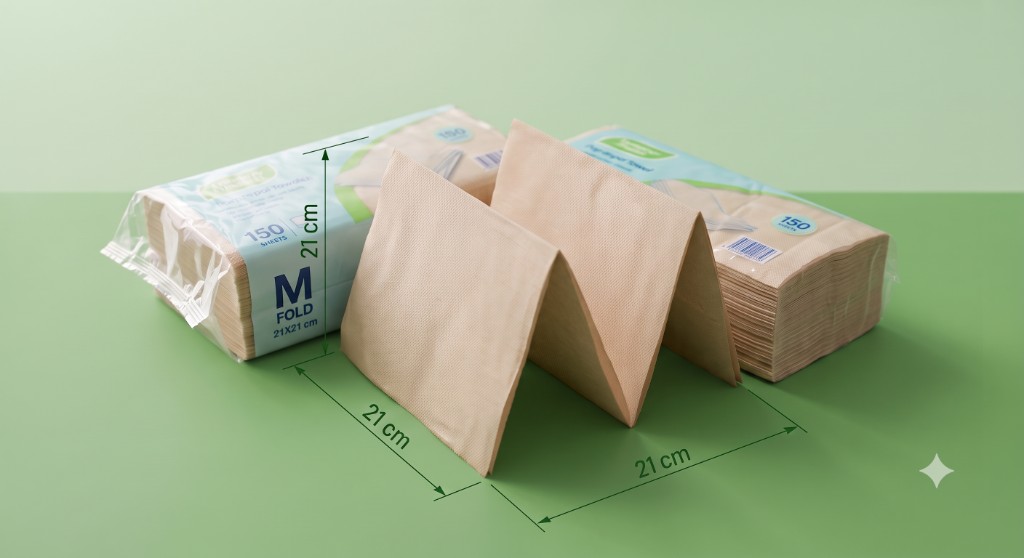 Brown M-Fold Hand Towel — 150 Sheets